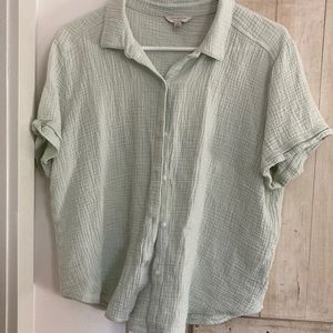 Lucky brand light green button down shirt large